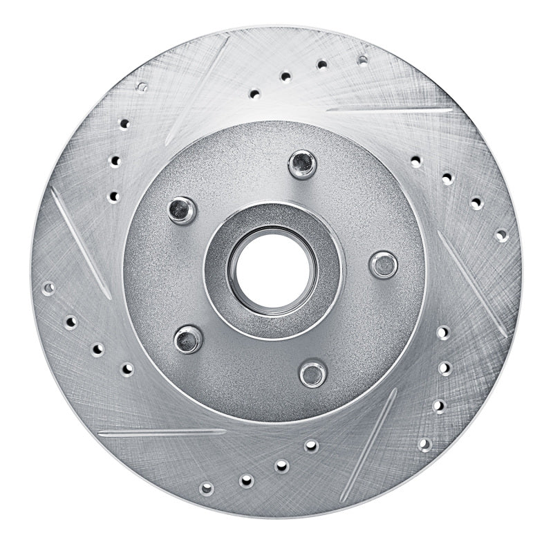 R1 Concepts R1 72-73 Ford Gran Torino Front Left Drilled & Slotted Silver Brake Rotor