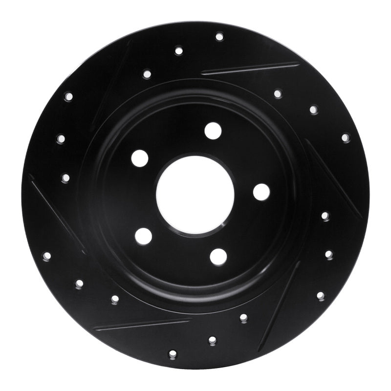 R1 Concepts R1 12-18 Ford Focus Rear Right Drilled & Slotted Black Brake Rotor