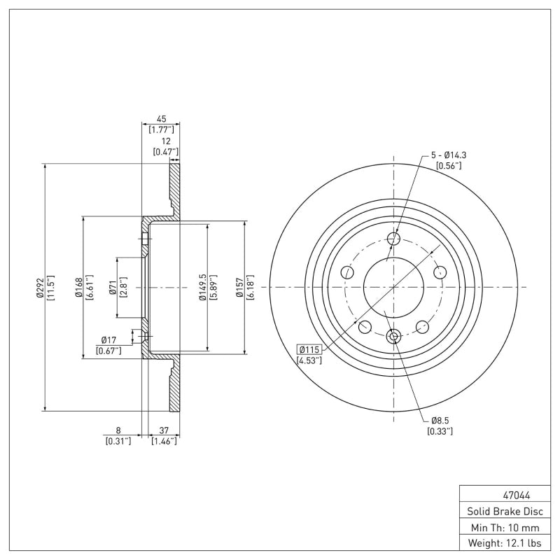 DFC 11-19 Buick Cascada Rear Brake Rotor