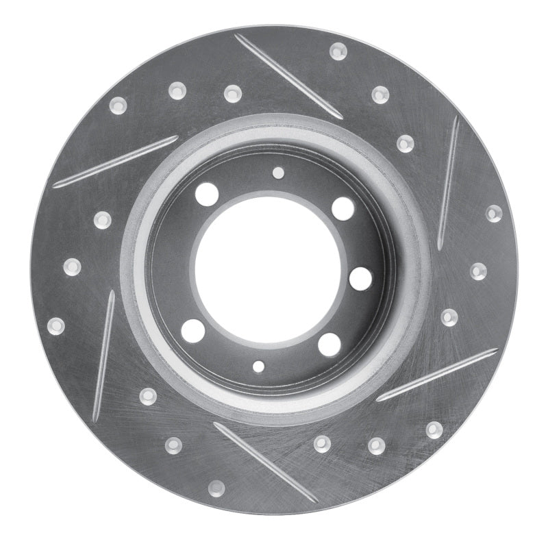 R1 Concepts R1 69-87 Saab 99 Rear Left Front Left Drilled & Slotted Silver Brake Rotor