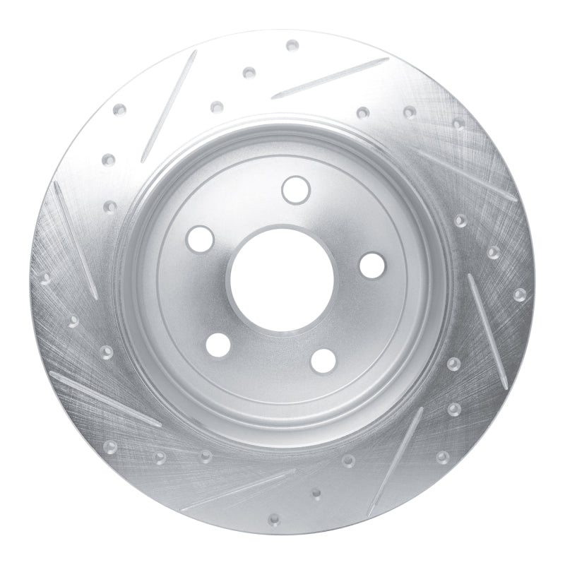 R1 Concepts R1 2011-2022 Dodge Durango Rear Right Drilled & Slotted Silver Brake Rotor