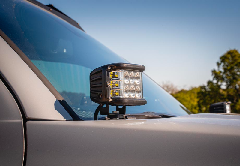 Cali Raised LED Cali Raised 10-24 Toyota 4Runner Low Profile Led Ditch Light Brackets Kit - Brackets W/3X2 18W Amber