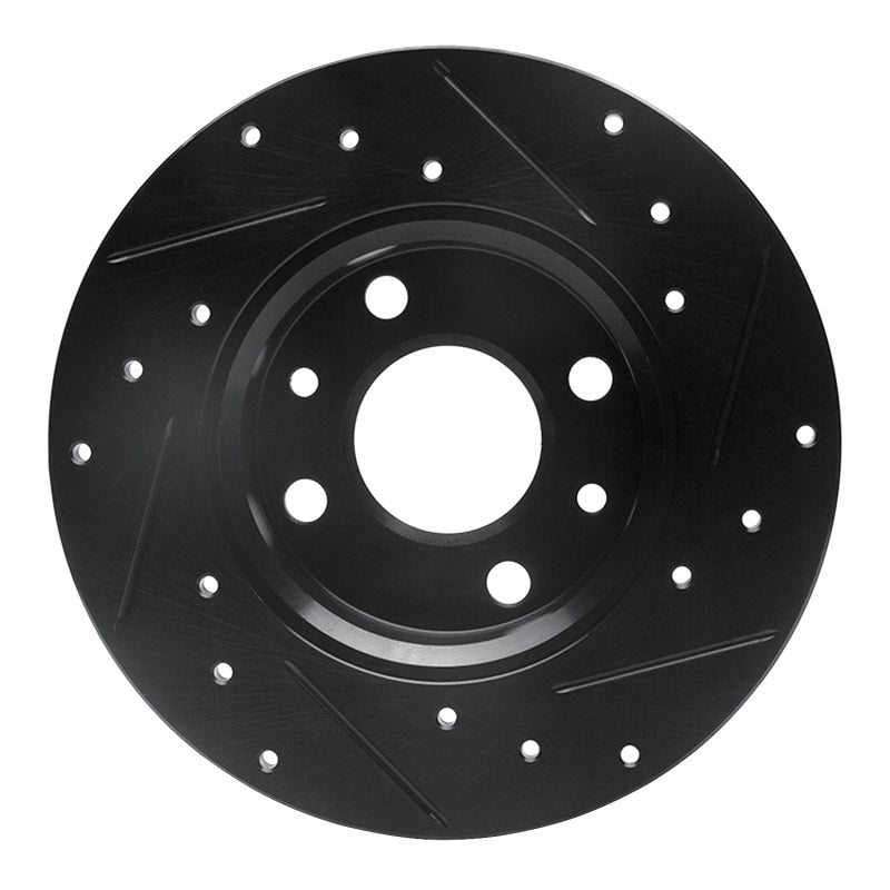R1 Concepts R1 2009-2019 Fiat 500 (Mexico) Rear Left Drilled & Slotted Black Brake Rotor