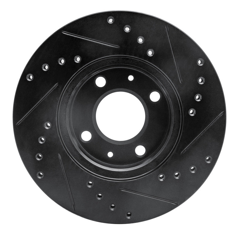 R1 Concepts R1 06-12 Dodge Attitude (Mexico) Front Left Drilled & Slotted Black Brake Rotor