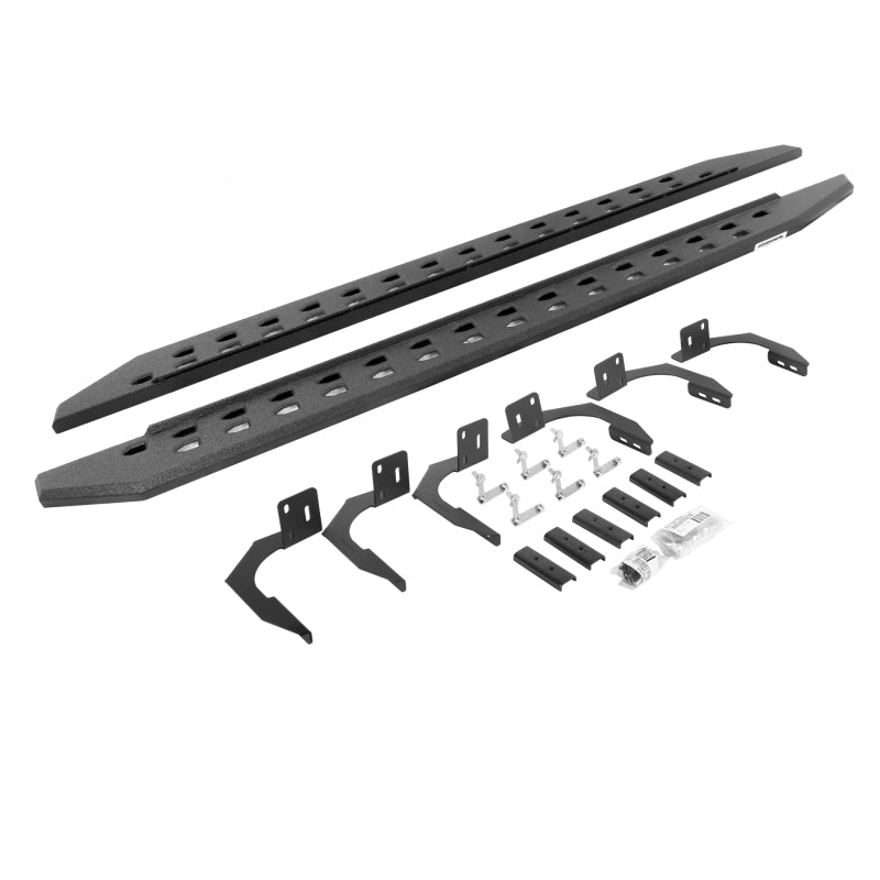 Go Rhino 09-14 Dodge Ram 1500 QC 4DR RB20 Slim Running Boards Kit (Incl. Brackets) - Bedliner Coat