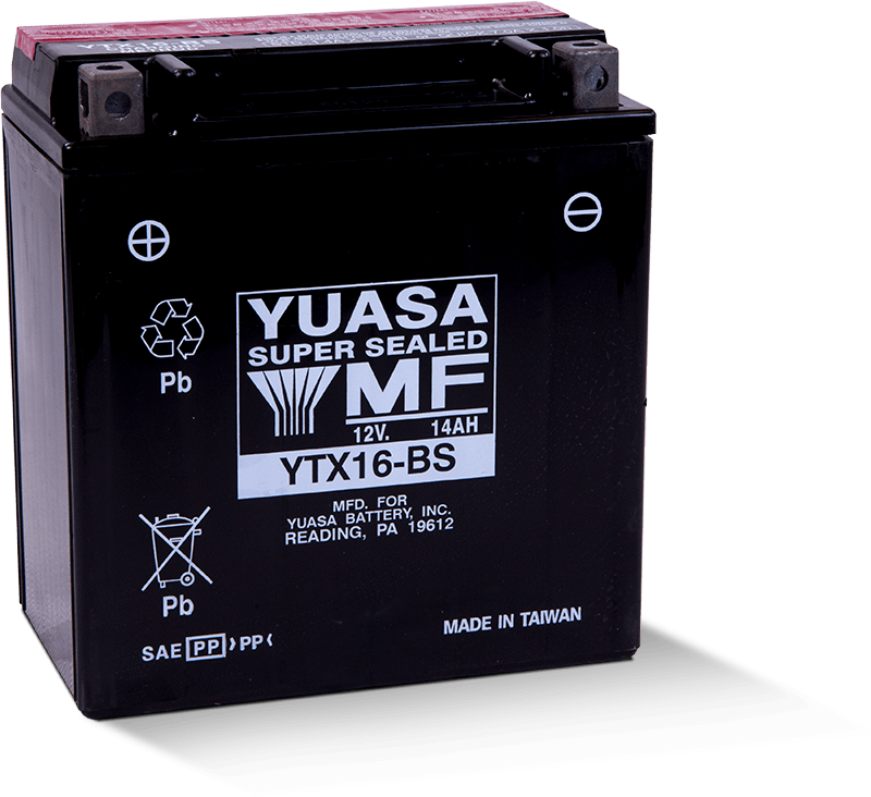 Yuasa Battery Yuasa YTX16-BS Maintenance Free AGM 12-Volt Battery w/Bottle