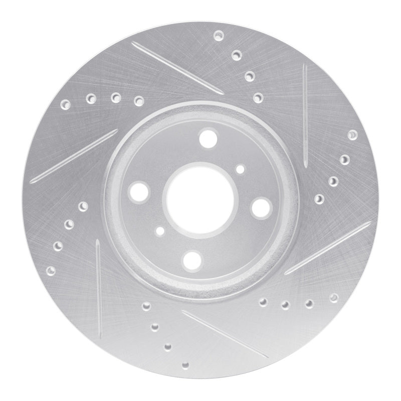 R1 Concepts R1 12-18 Toyota Yaris (USA/Canada) Front Left Drilled & Slotted Silver Brake Rotor