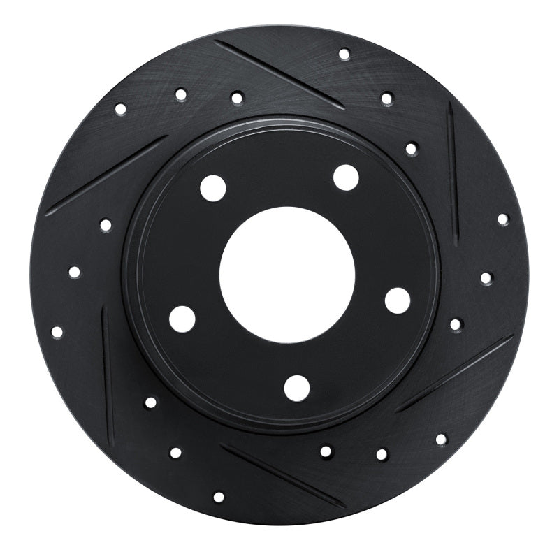 R1 Concepts R1 20-25 Nissan SENTRA Rear Right Drilled & Slotted Black Brake Rotor