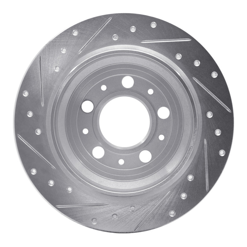 R1 Concepts R1 99-00 Volvo V70 Rear Right Drilled & Slotted Silver Brake Rotor