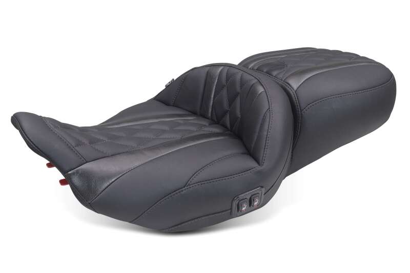Mustang Motorcycle Mustang 23-26 Harley CVO Road Glide Street Glide Heated Deluxe Diamond ST 1pc 2Up Blk w/Blk Thread