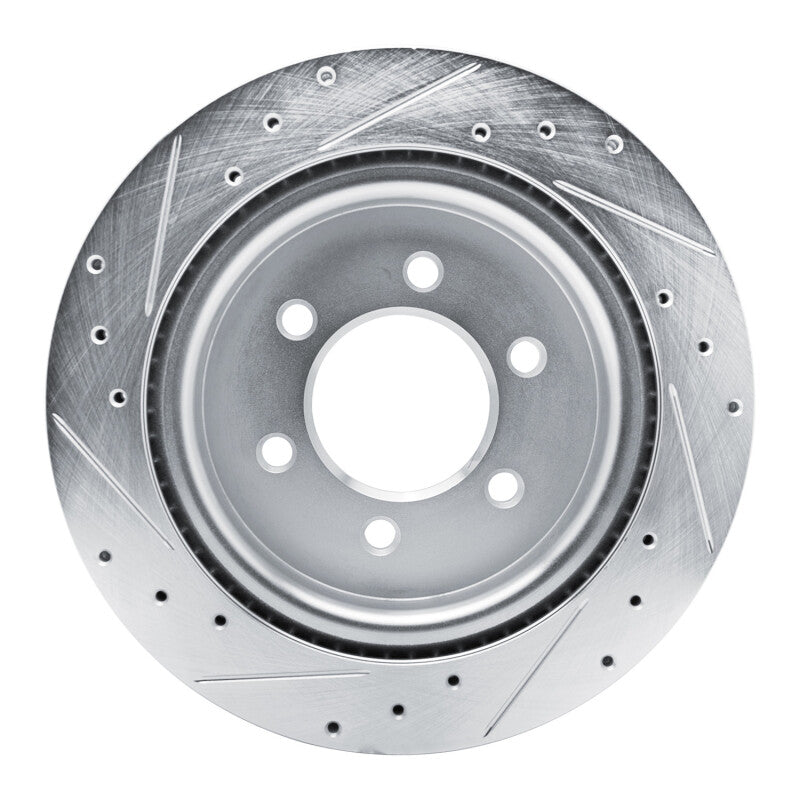 R1 Concepts R1 21-25 Ford F-150 4WD Rear Right Drilled & Slotted Silver Brake Rotor