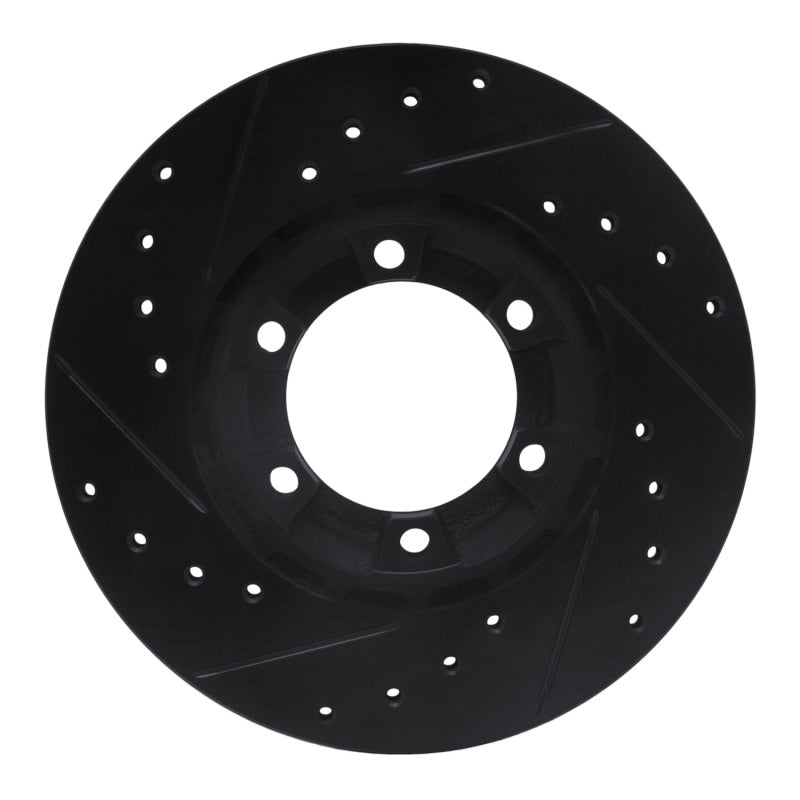 R1 Concepts R1 87-89 Dodge Raider Front Right Drilled & Slotted Black Brake Rotor