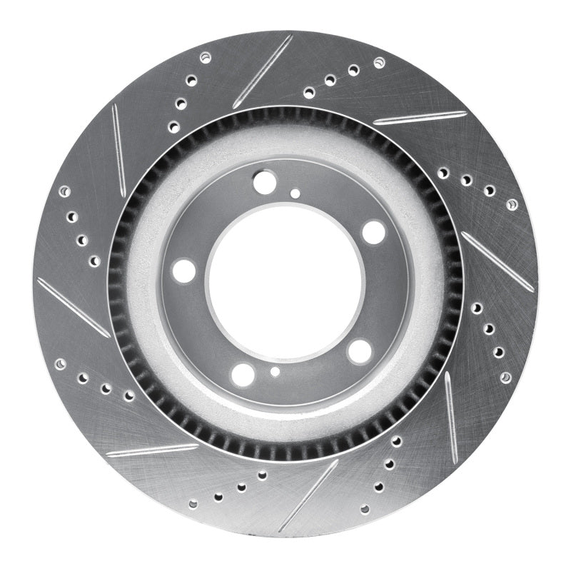 DFC 07-22 Lexus LX570 Front Right Drilled & Slotted Silver Brake Rotor