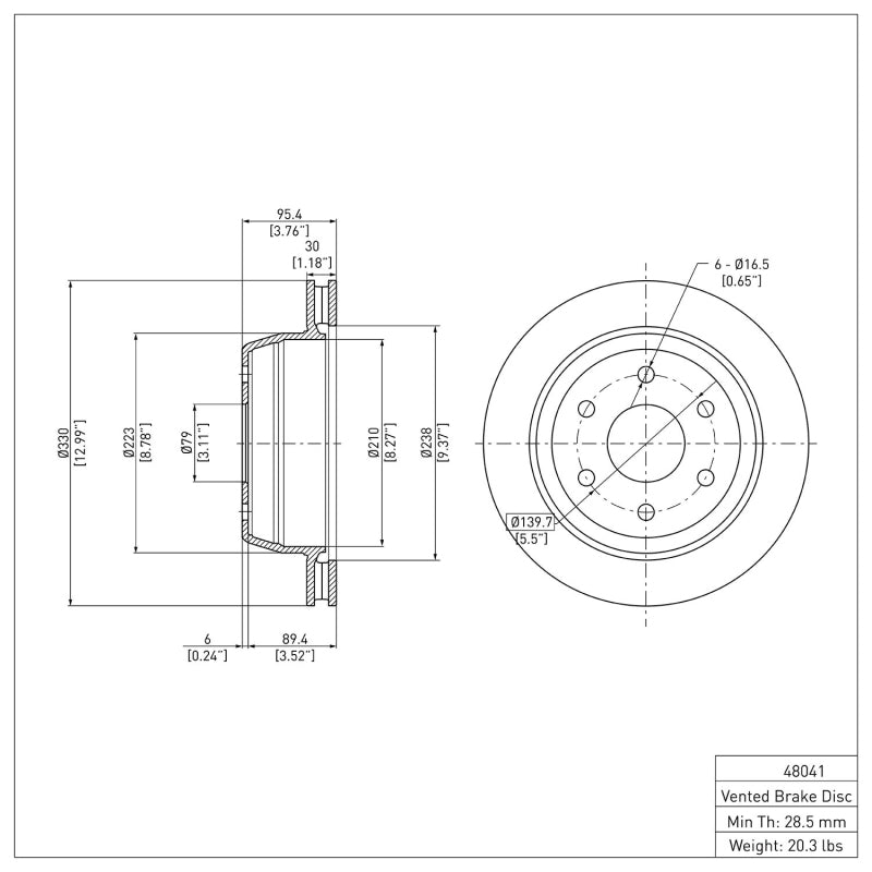 DFC 00-14 Cadillac Escalade ESV Rear Brake Rotor
