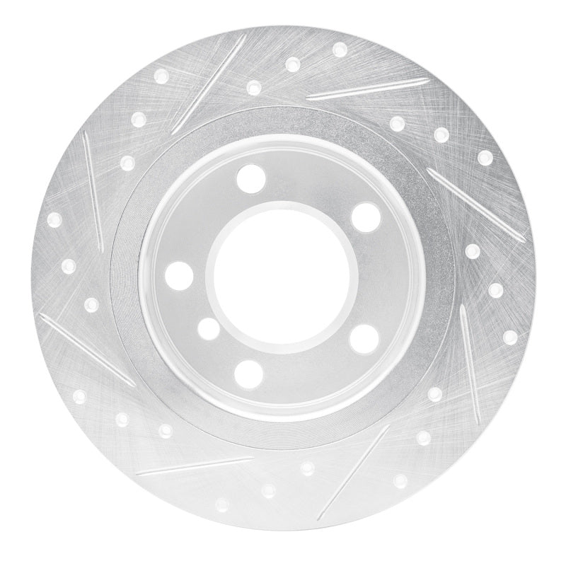 R1 Concepts R1 11-16 Mini Cooper Paceman Rear Right Drilled & Slotted Silver Brake Rotor