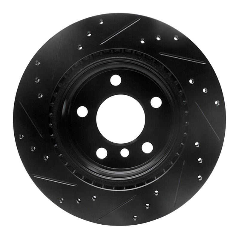 R1 Concepts R1 06-21 BMW 320I (USA/Canada) Rear Right Drilled & Slotted Black Brake Rotor