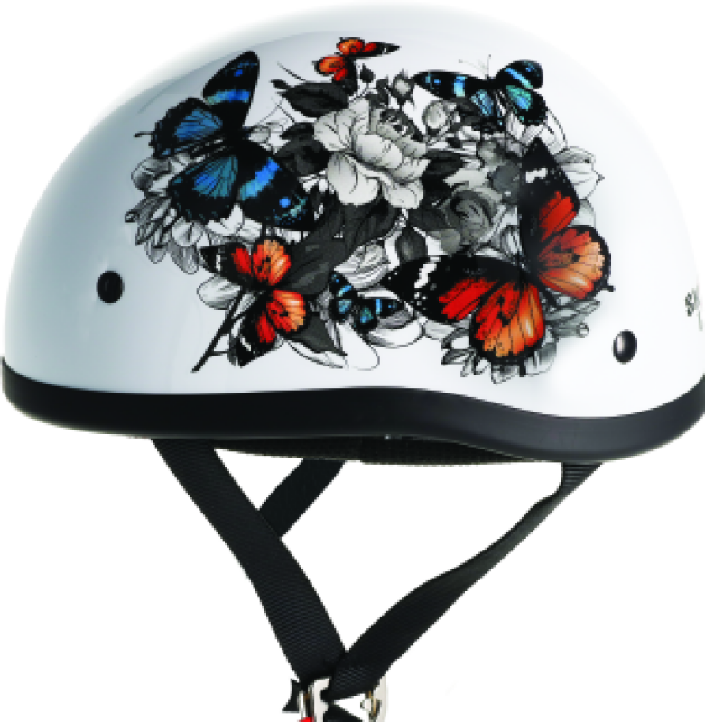 Bikers Choice Skid Lids White Rose Original Helmet - XS