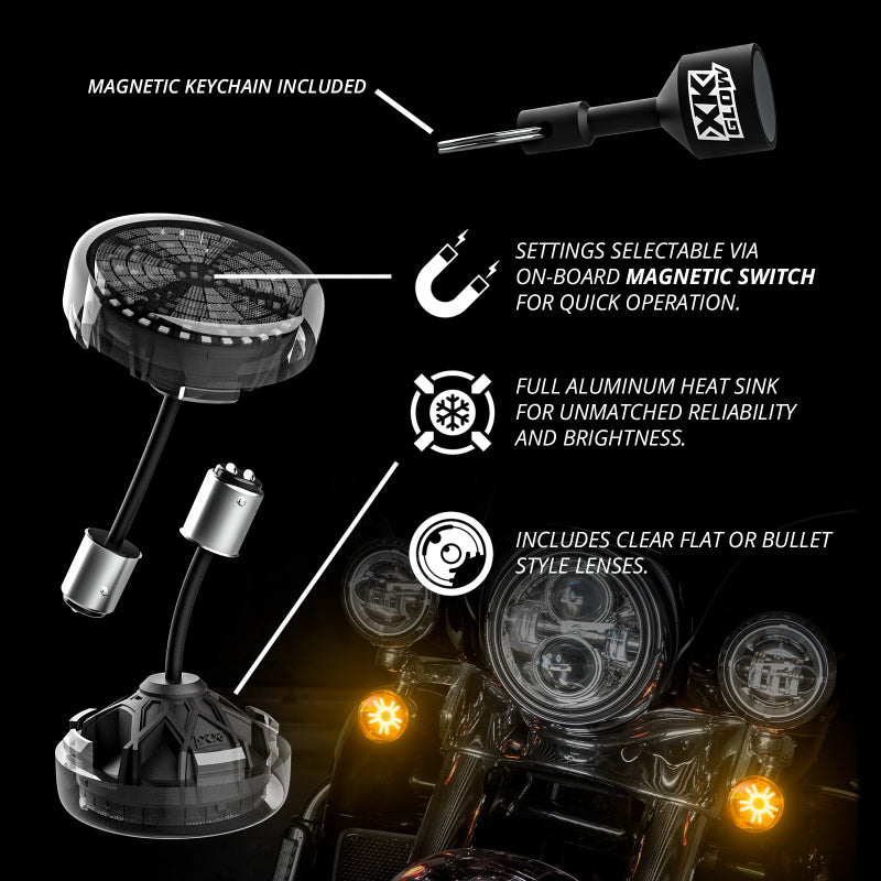 XKGLOW XK Glow Pro Series MotoTurnz - 1156 Flat Style Front