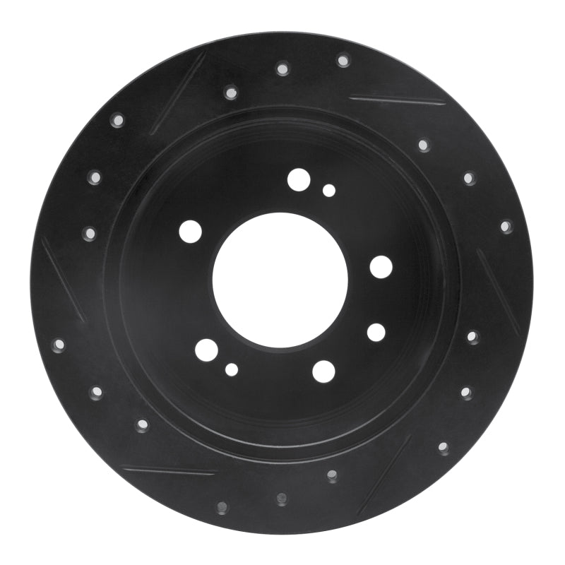 R1 Concepts R1 07-10 Hyundai Elantra Rear Right Drilled & Slotted Black Brake Rotor