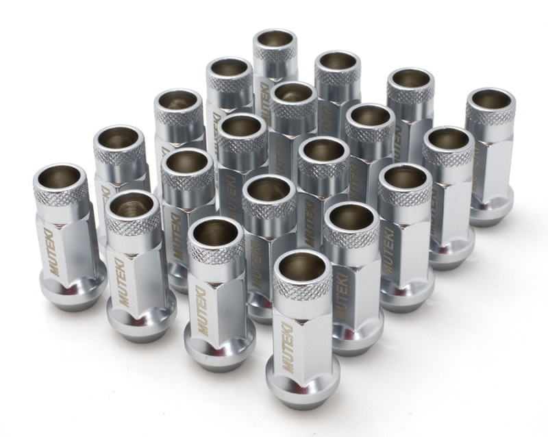 Wheel Mate Muteki SR48 Open End Lug Nuts - Satin Silver 12x1.50 48mm
