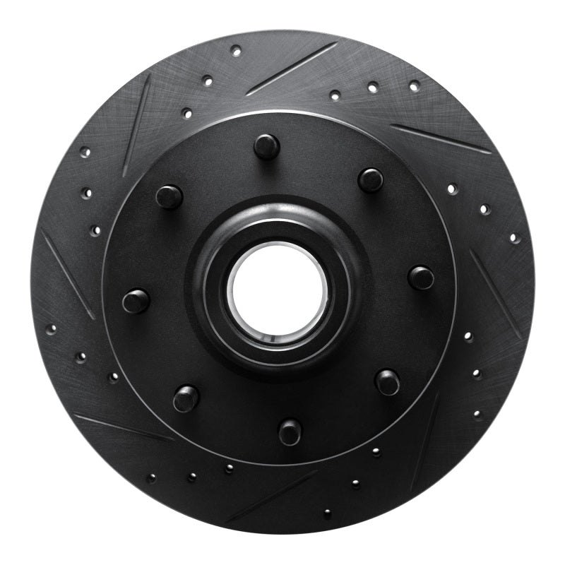 R1 Concepts R1 68-75 Ford F-250 2WD (Excl Super Duty) Front Left Drilled & Slotted Black Brake Rotor