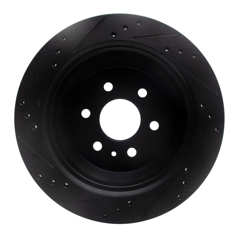 R1 Concepts R1 15-20 Chevrolet Colorado Rear Right Drilled & Slotted Black Brake Rotor