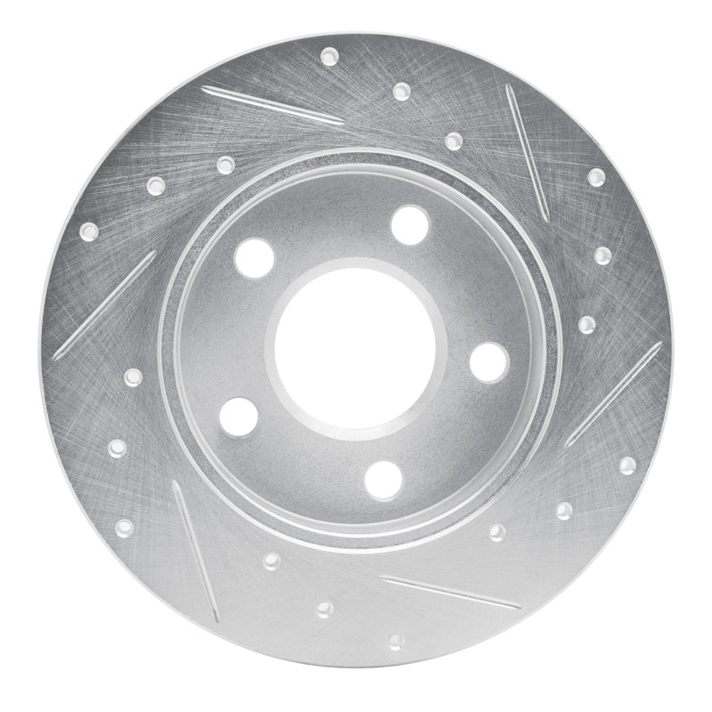 R1 Concepts R1 04-16 Buick LaCrosse Rear Left Drilled & Slotted Silver Brake Rotor