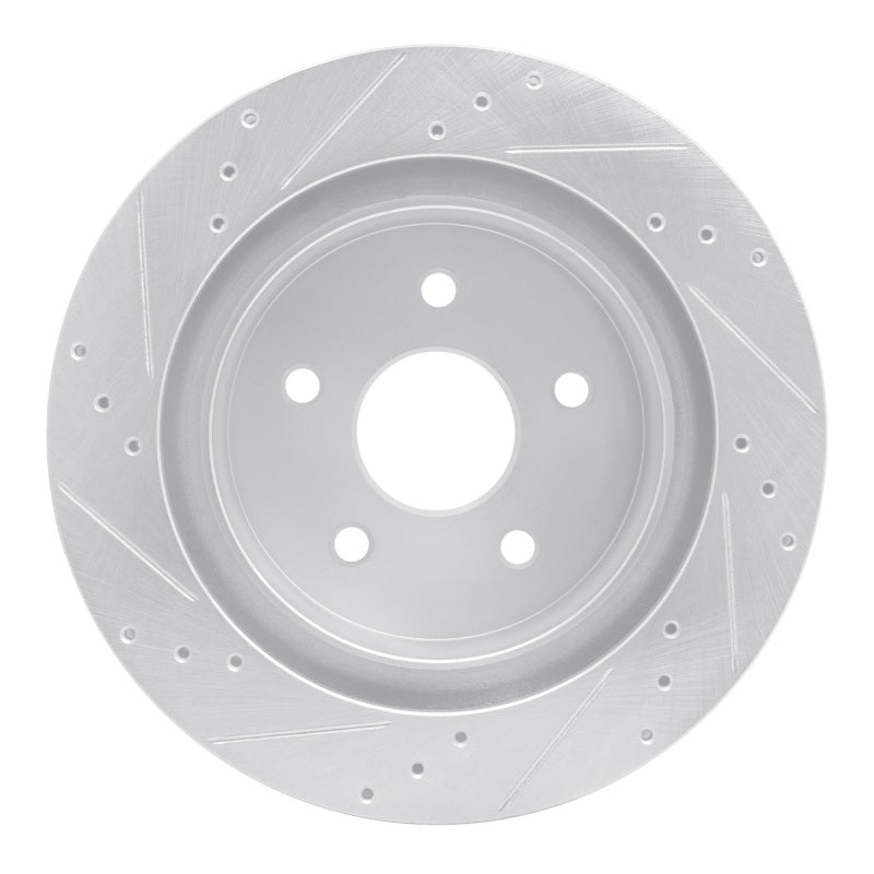 R1 Concepts R1 04-06 Dodge Ram 1500 Pickup Rear Right Drilled & Slotted Silver Brake Rotor