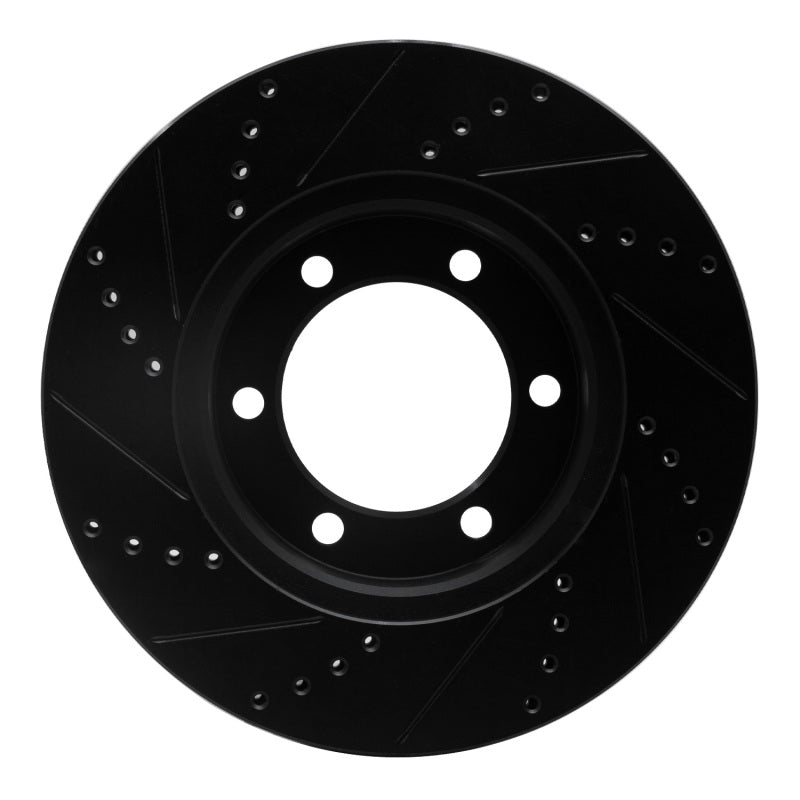 R1 Concepts R1 00-07 Toyota SEQUOIA Front Right Drilled & Slotted Black Brake Rotor