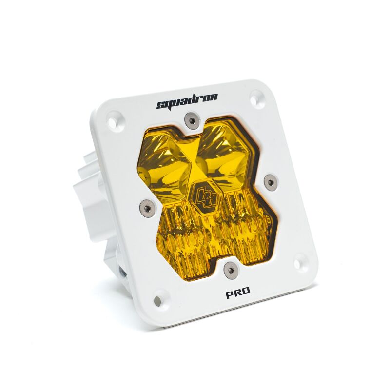 Baja Designs Squadron 2.0 Pro LED Driving/Combo (Flush Mount) - Baja Amber w/White Housing