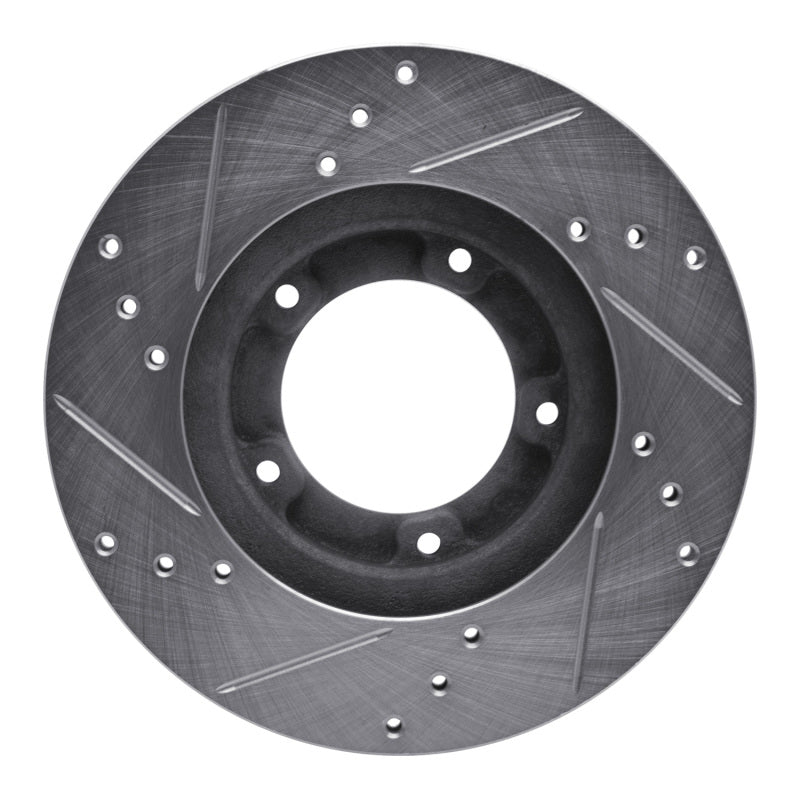 R1 Concepts R1 95-04 Toyota Tacoma Front Right Drilled & Slotted Silver Brake Rotor