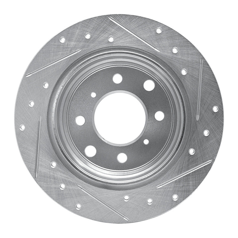R1 Concepts R1 64-94 Alfa Romeo Giulia Sprint Rear Left Drilled & Slotted Silver Brake Rotor