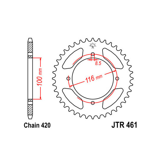 JT JTR461,53 Chain Sprocket