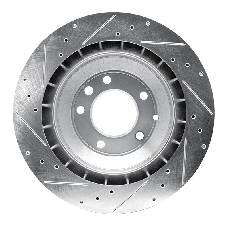 R1 Concepts R1 05-18 Porsche CAYENNE Rear Left Drilled & Slotted Silver Brake Rotor