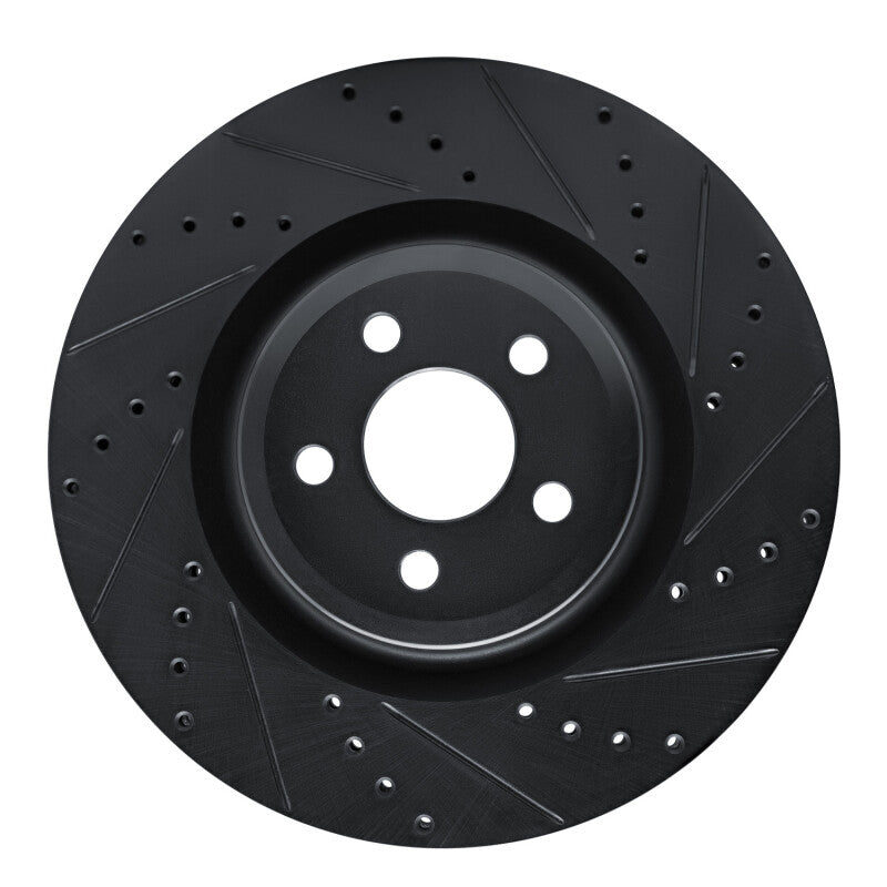 R1 Concepts R1 19-24 Ford Edge Front Right Drilled & Slotted Black Brake Rotor