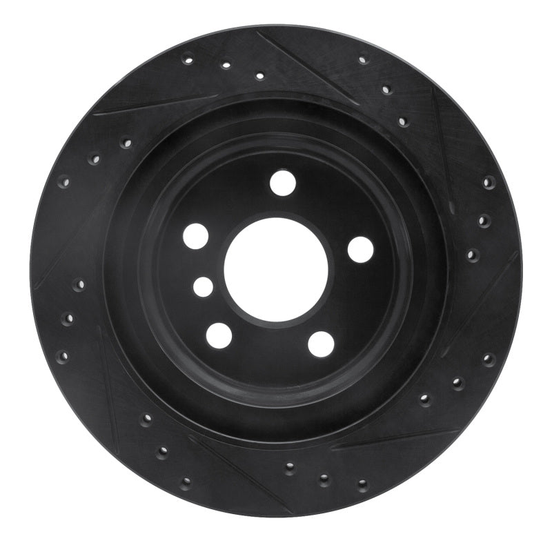 R1 Concepts R1 16-26 BMW 228I Gran Coupe Rear Left Drilled & Slotted Black Brake Rotor