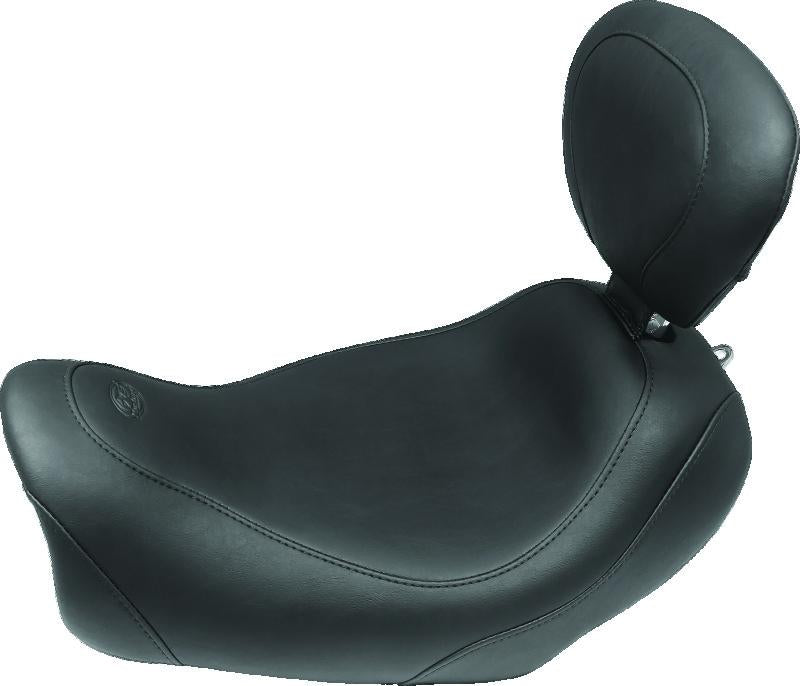 Mustang Motorcycle Mustang 08-21 Harley Electra Glide, Rd Glide, Rd King, Glide Lowdown 1PC Seat w/DBR Studs - Black