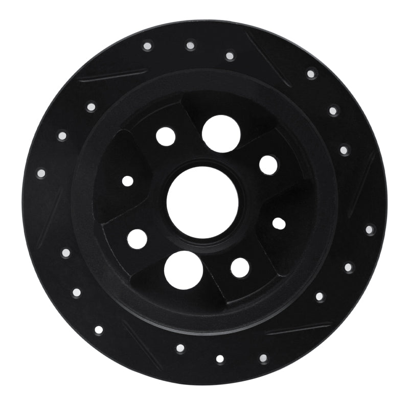 R1 Concepts R1 86-89 Acura Integra Rear Left Drilled & Slotted Black Brake Rotor