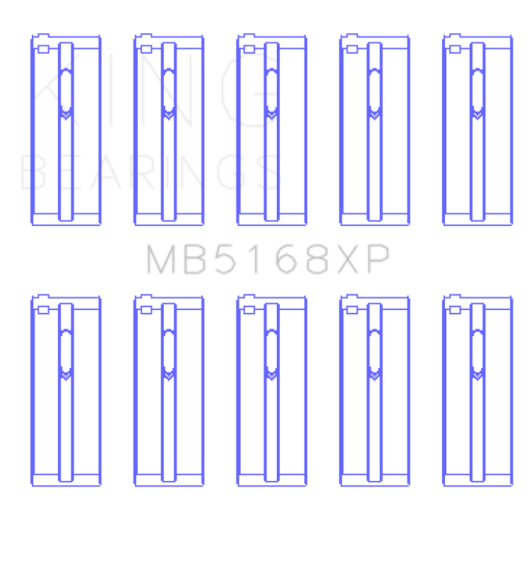 King Engine Bearings Honda H22 50mm Journal Crankshaft Main Bearing Set