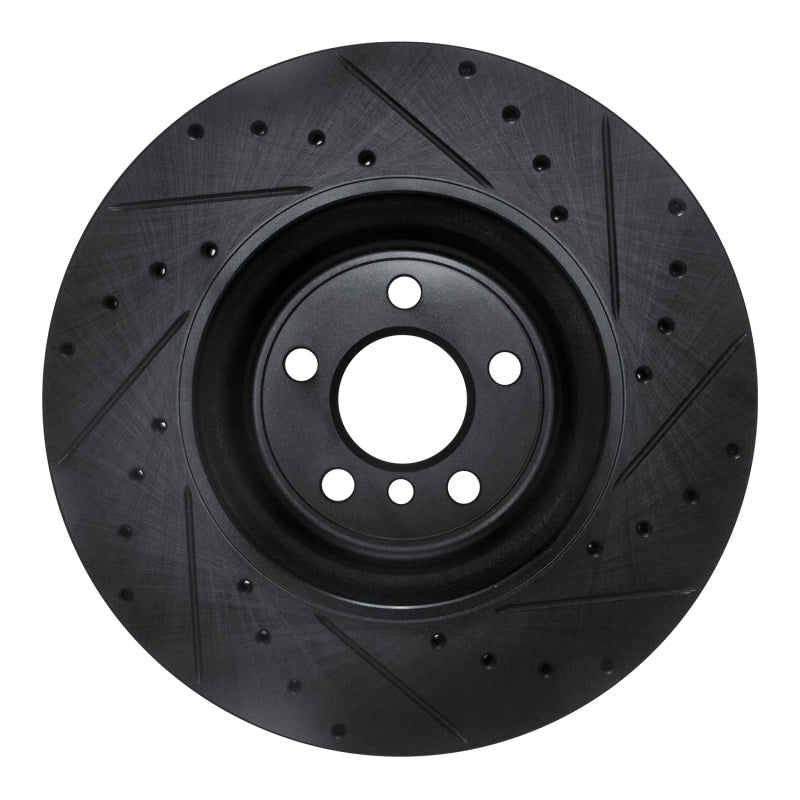 R1 Concepts R1 16-25 BMW 430I Rear Left Drilled & Slotted Black Brake Rotor