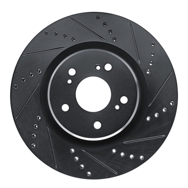 R1 Concepts R1 19-25 Acura RDX Front Right Drilled & Slotted Black Brake Rotor