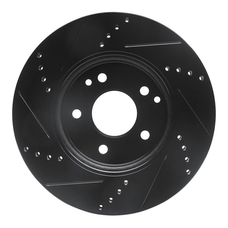 R1 Concepts R1 96-15 Mercedes-Benz C280 Front Right Drilled & Slotted Black Brake Rotor