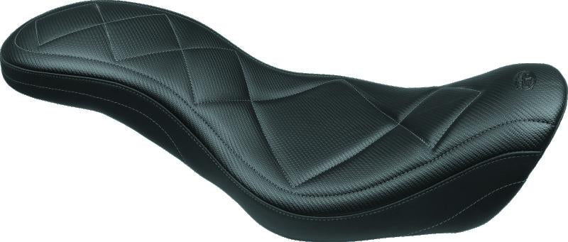 Mustang Motorcycle Mustang 06-17 Harley Dyna Super Tripper 1PC Seat Carbon - Black