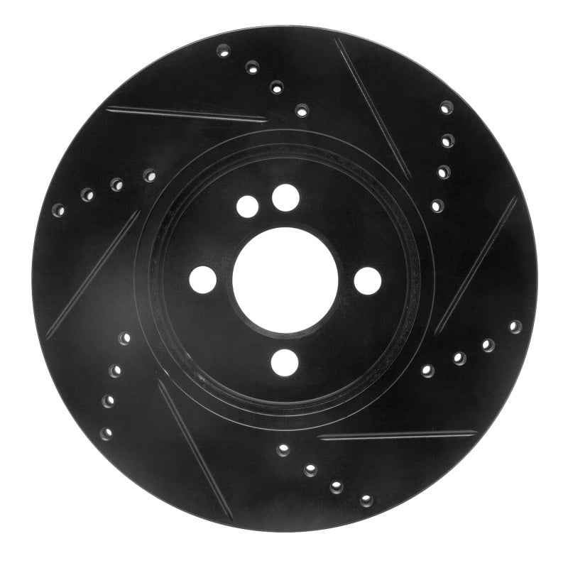 R1 Concepts R1 07-15 Mini Cooper (Excl Clubman) Front Left Drilled & Slotted Black Brake Rotor