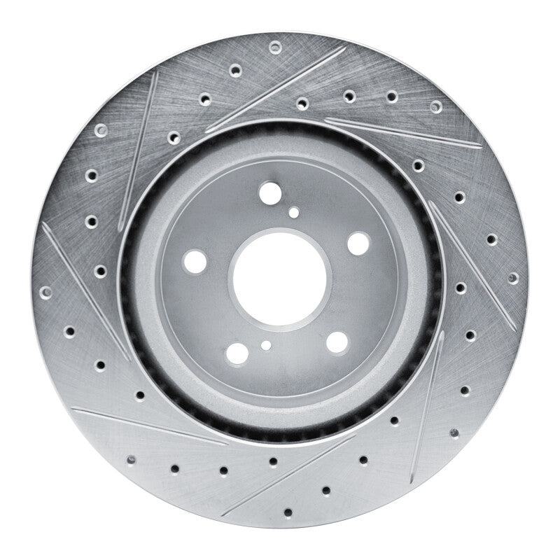 R1 Concepts R1 18-25 Lexus UX250h Front Right Drilled & Slotted Silver Brake Rotor