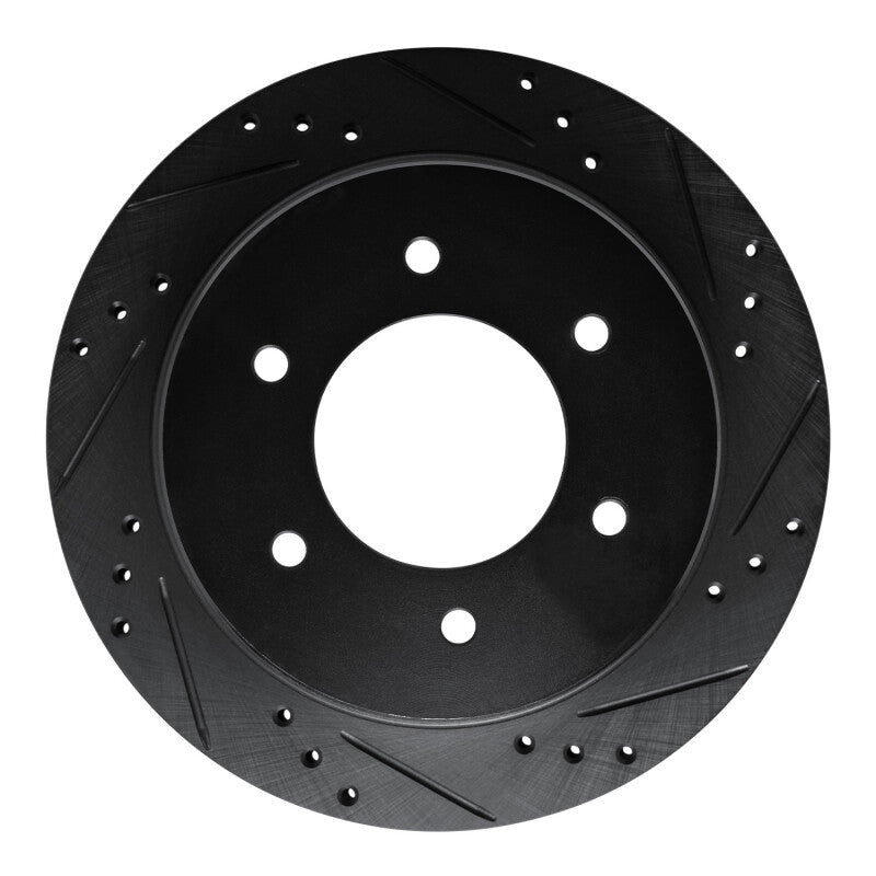 R1 Concepts R1 15-17 Mitsubishi Montero Limited (Mexico) Rear Right Drilled & Slotted Black Brake Rotor
