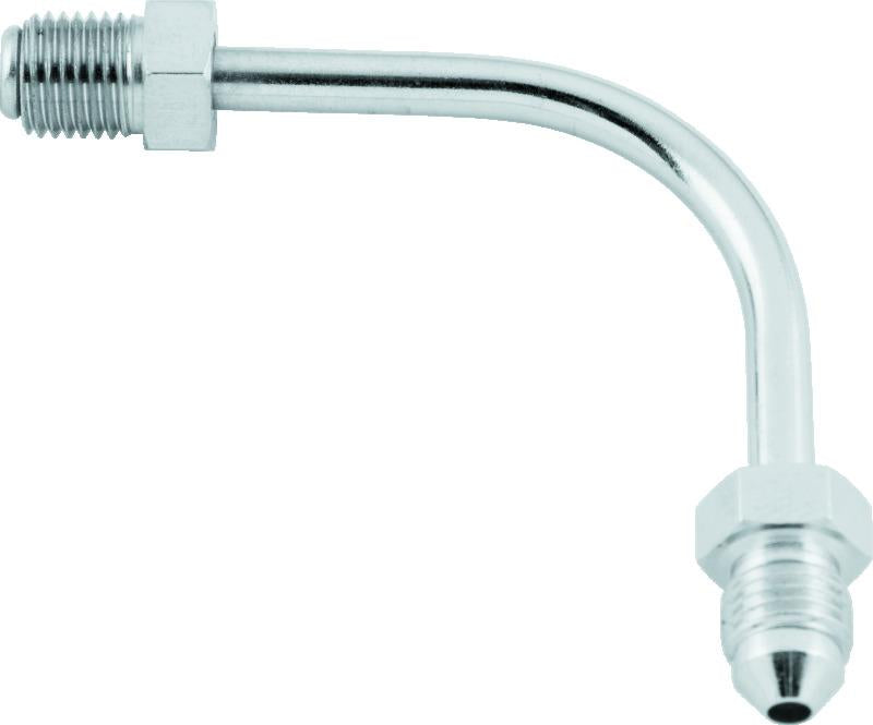 TwinPower Twin Power Stainless Brake Fitting Male 3/8-24 Inverted Flare to AN-3 Male 90 Adaptor Tube Long