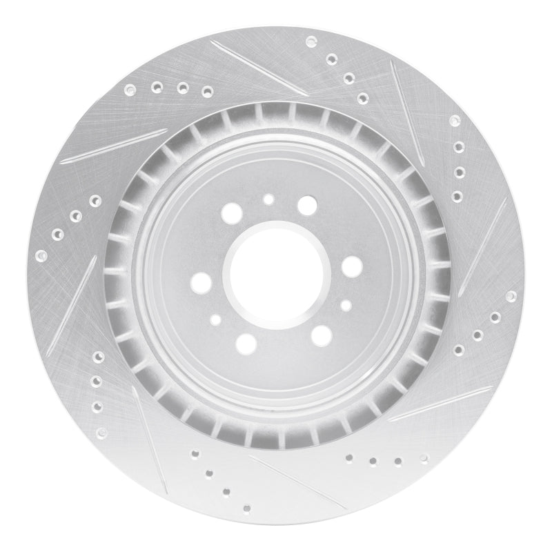 R1 Concepts R1 04-11 Cadillac CTS Rear Left Drilled & Slotted Silver Brake Rotor