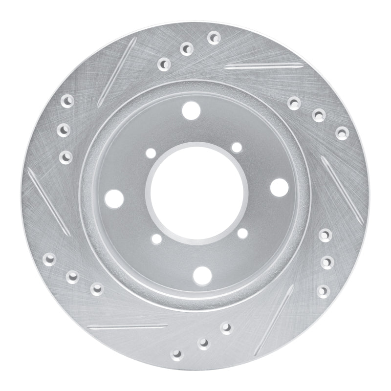 R1 Concepts R1 89-01 Chevrolet Metro Front Right Drilled & Slotted Silver Brake Rotor