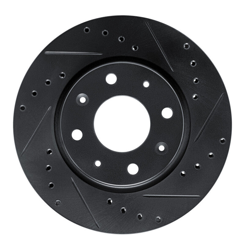 R1 Concepts R1 04-09 Kia Spectra5 Front Right Drilled & Slotted Black Brake Rotor